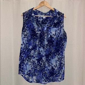 - Liz Claiborne - Blue pattern blouse, L